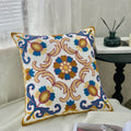 Axyaa Ethnic Floral Embroidered Pillowcase - Cotton Throw Cushion Cover