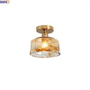 Axyaa Modern Amber Glass LED Ceiling Lights with Copper Socket for Home Decoration