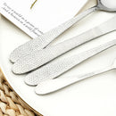 Axyaa 5Pcs Silver Stainless Steel Cutlery Set Dinnerware Tableware Silverware Set