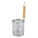 Axyaa Stainless Steel Wooden Handle Funnel Spoon for Cooking and Fishing