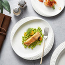 Axyaa Ceramic White Steak Plate Spaghetti Set - High-Value Club Tableware