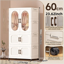 Axyaa Double-Door Foldable Wardrobe with Wheels - Spacious Magnetic Storage for Clothes/Quilts