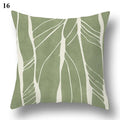 Axyaa Green Leaf Geometric Print Decorative Pillowcase for Home & Office