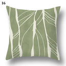 Axyaa Green Leaf Geometric Print Decorative Pillowcase for Home & Office