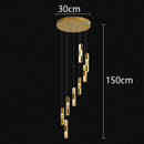 Axyaa Crystal Chandelier Stair Pendant Lamp Living Room Pendant Lights Interior Lighting