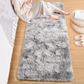 Axyaa Tie-Dye Memory Foam Plush Rug, Light Gray Large Rug for Living Room & Bedroom