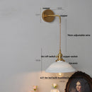 Axyaa Nordic LED Wall Light Brass Pull Chain Switch Bedside Lamp - Modern Design