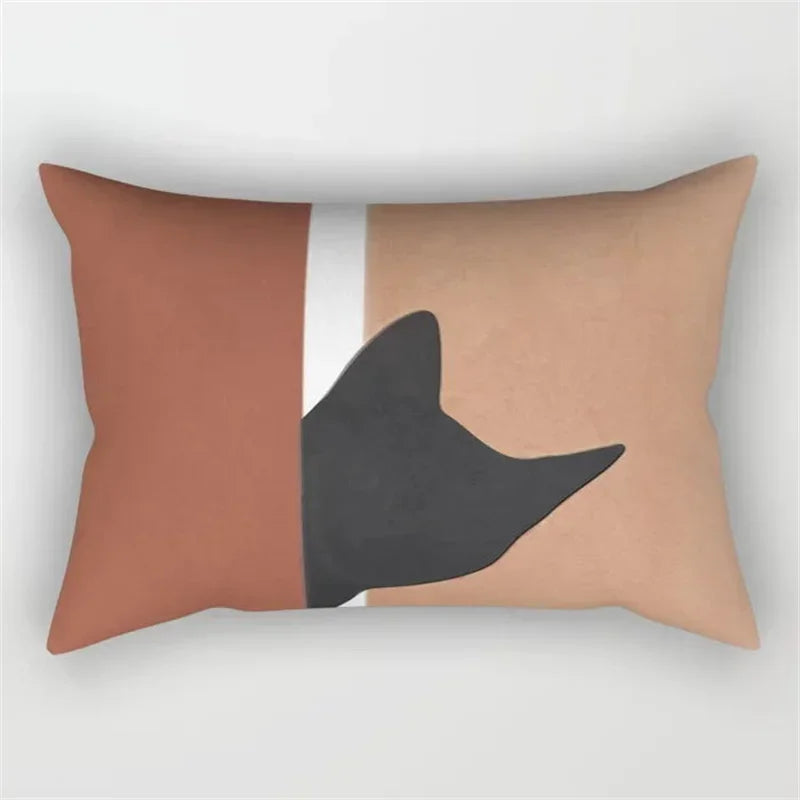 Axyaa Geometric Leaf Plant Print Pillowcase - Modern Nordic Sofa Cushion Cover