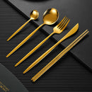 Axyaa Stainless Steel Cutlery Set - Coffee Spoon, Dinner Fork, Knife - Glossy Flatware