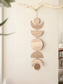 Moon Phase Wall Hanging Boho Decor for Living Room - Axyaa Craft Ornament