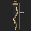 Axyaa Crystal Chandelier Stair Pendant Light Living Room Interior Lighting