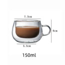 Axyaa Double Wall Glass Coffee Cup - Heat Resistant High Borosilicate Shot Glass
