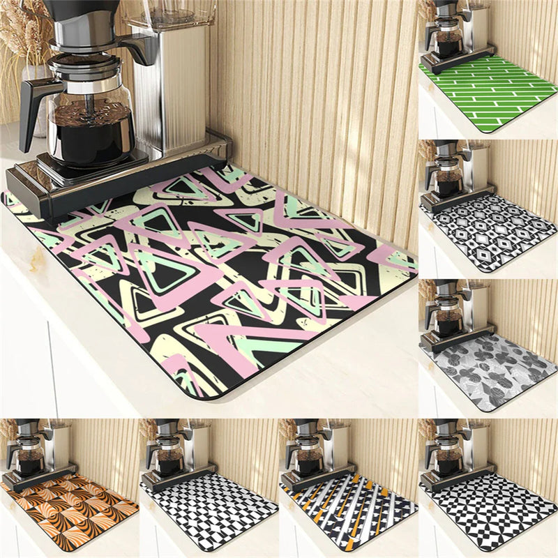 Axyaa Stripe Pattern Kitchen Drying Mat - Coasters, Placemat