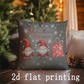 Axyaa Christmas Gnomes & Santa Pillow Covers for Sofa, Bedroom, Car - Rectangular Cushions