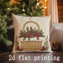 Axyaa Christmas-themed Cushion Covers Set for Sofa, Bedroom, Car - Rectangular Pillow Cover