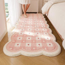 Axyaa Pink Plush Irregular Shape Carpet for Living Room Bedroom Décor