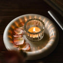 Glass Tealight Candle Holder Set by Axyaa - Clear Mini Candlestick Table Centerpiece