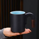 Axyaa Gradient Mug: Large-capacity Rough Pottery Coffee Cup with Handle