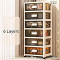 Axyaa 3-6 Tier Storage Cabinet in Transparent Cream: Space-Saving & Large Capacity Organizer