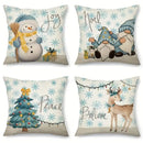 Axyaa Christmas Pillows Set - Festive Cushion Covers for Sofa, Bedroom, Car