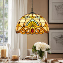 Axyaa Stained Glass Pendant Lights in Baroque Style for Kitchen and Home Decor