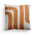 Axyaa Nordic Orange Geometric Flower Print Throw Pillow Cover for Home and Office