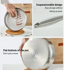 Axyaa Titanium Stainless Steel Non-stick Wok 28cm Frying Pan Skillet Gas Stove Induction Cooker