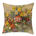 Axyaa Vintage Flowers & Birds Oil Painting Pillow Cover