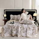 Axyaa Tencel Summer Quilt Set - Cool Silk Single-Piece Printed Quilt
