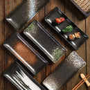 Axyaa Ceramic Sushi Dessert Plate, 8 inch Square Flat Commercial Serving Dish