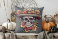 Axyaa Day of the Dead Skull Floral Hat Pillow Cover