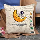 Axyaa Astronaut Theme Pillow Cover Set for Home Decor - 45*45 Size