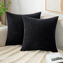 Axyaa Corduroy Striped Throw Pillow Covers for Couch Sofa Bedroom 18x18 Inch