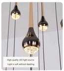 Axyaa LED Chandelier Pendant Lights for Staircase Living Room and Villa Exhibition Hall