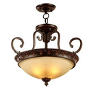 Axyaa Retro Metal Glass Ceiling Light Chandelier for European Living Room