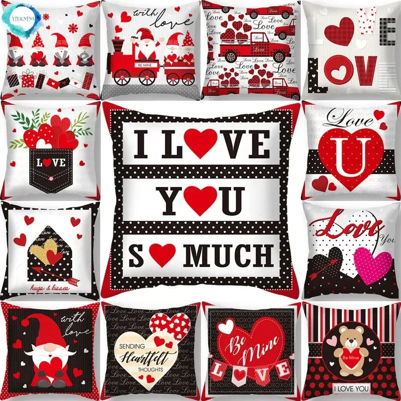 Axyaa Nordic Love Pillowcase 45x45cm - Home Decorative Throw Pillow Cover