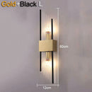 Axyaa Black Crystal Minimalist Wall Lamp Luxury Lighting