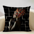 Axyaa African Retro Fashion Girl Sofa Cushion Cover 45x45cm Home Decor Pillow Cover