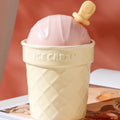 Axyaa Ice Cream Cone Ceramic Cup with Cover and Scoop