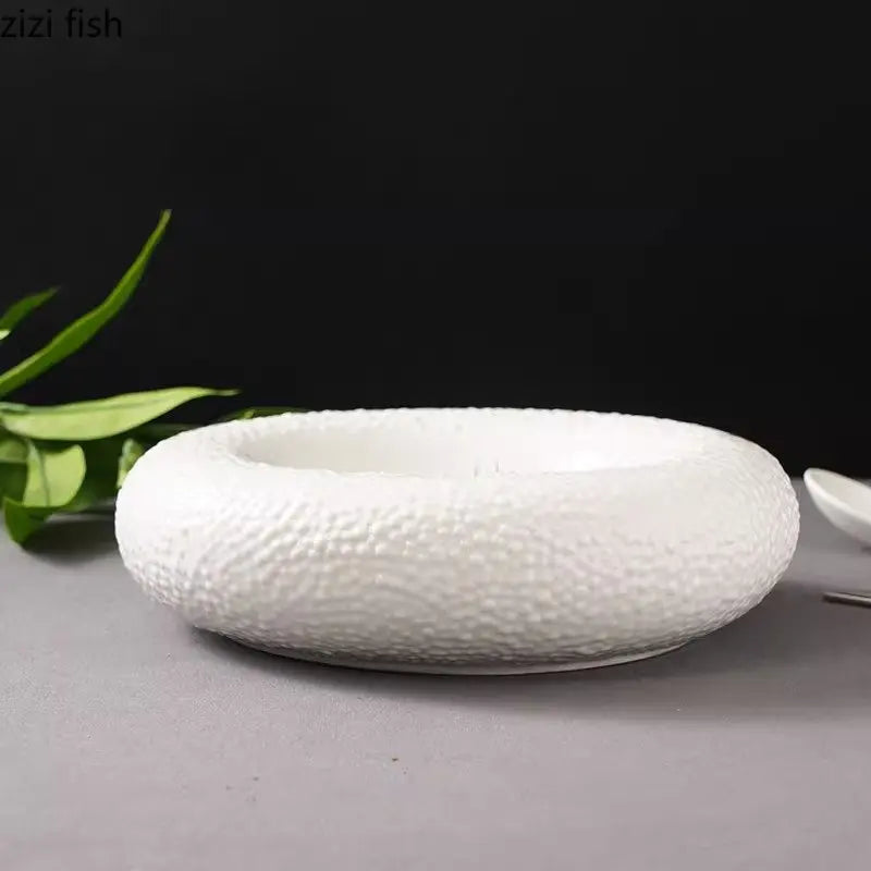 Axya Ceramic Irregular Texture Dinner Plate Set of 4