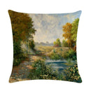 Axyaa Flower Pattern Cushion Cover Cotton Linen Throw Pillow Case for Home Sofa Decor