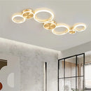 Axyaa Circle LED Chandelier: Luxury Dimmable Ceiling Lamp for Home Decor