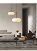 Axyaa Handmade Silk Pumpkin Pendant Lamps - Wabi-sabi Style Lighting