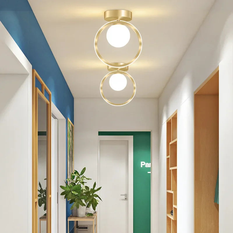 Axya Glass Ball Ceiling Light: Modern LED Chandelier for Bedroom, Bathroom, Stair, Balcony