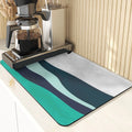 Axyaa Diatomite Kitchen Mat: Flowers Pattern Table Decor & Cup Holder