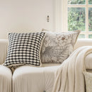 Axyaa Chenille Floral Leopard Pillow Cover 45x45cm Beige Plaid Gold Jungle Pattern