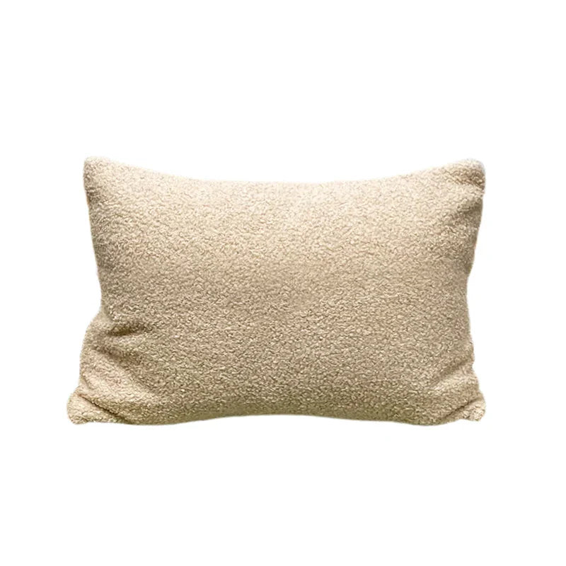 Axyaa Teddy Faux Fur Cushion Cover 30x50 Throw Pillow Cover White Sofa Decor