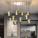 Axyaa Glass Chandelier Dining Room Pendant Lights Ceiling Lamps Fancy Indoor Lighting