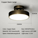 Axyaa Modern LED Copper Ceiling Light for Bedroom Living Room, Nordic Style Gold-Black Fixture