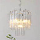 Axyaa Pink Clear Glass Tube Chandelier for Home Decor - Ceiling Hanging Lamps